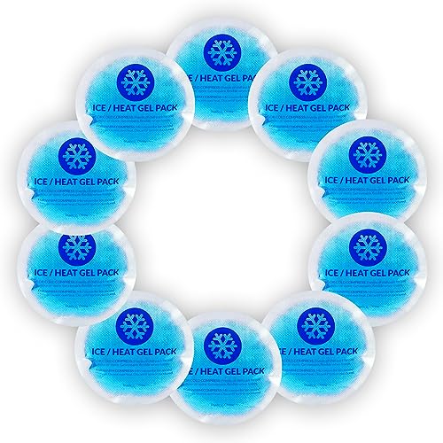 EverOne Round Reusable Gel Ice Pack with Cloth Backing for Hot & Cold Therapeutic Use, First Aid, Injuries, Breastfeeding, 10 Count - size: 10 Count (Pack of 1)