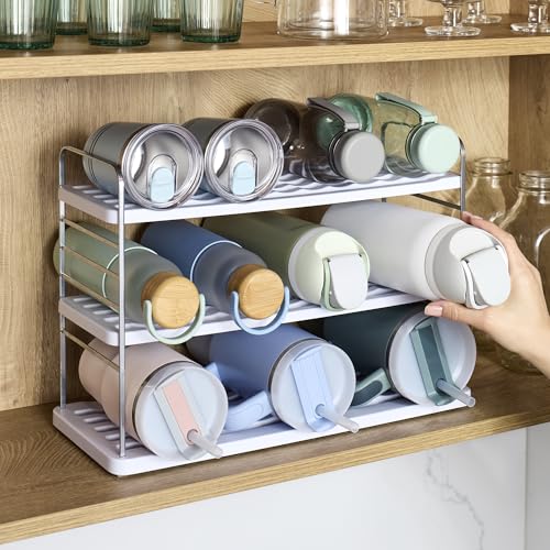 YouCopia UpSpace 12 Water Bottle Organizer, Adjustable Tumbler Cabinet Rack - size: 12 Bottle Premium
