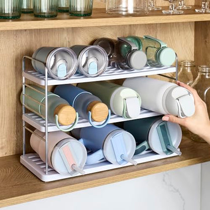 YouCopia UpSpace 12 Water Bottle Organizer, Adjustable Tumbler Cabinet Rack - size: 12 Bottle Premium