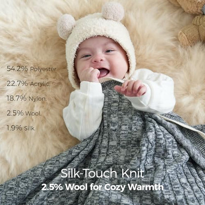 Momcozy Knit Nursing Cover – Soft & Cozy Full Coverage Nursing Shawl for Breastfeeding and Pumping, Versatile Fall/Winter - color: Grey