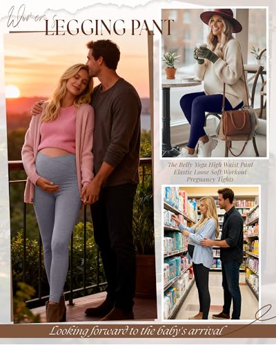 3 Pack Women's Maternity Leggings Pregnancy Pant - color: Black, Navy Blue, Mixed Gray, size: Small