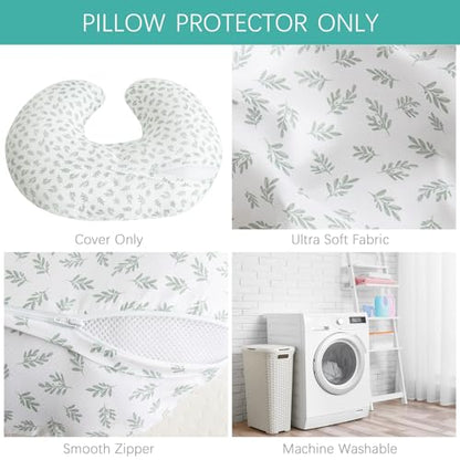 Biloban Nursing Pillow Cover 2 Pack for Boppy Pillow, Aqua Leaf - color: Aqua Leaf
