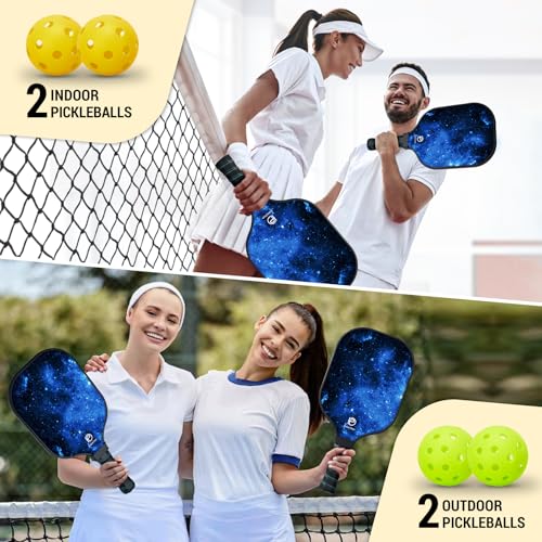 DULCE DOM Pickleball Paddles Set of 2/4 - USAPA Approved - color: Blue*2