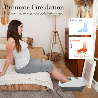 CuPiLo Foot Massager with Heat, FSA Eligible HSA Full Foot Massage, White - color: White