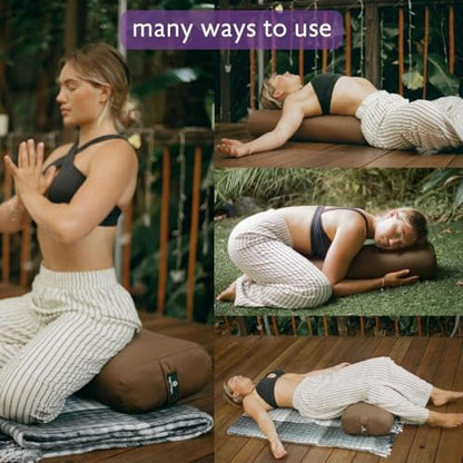 Hugger Mugger Standard Yoga Bolster - Firm, Supportive, Handmade, Durable - color: Celestial Plum