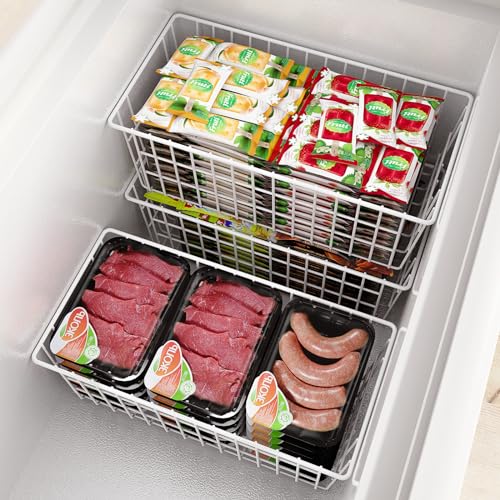 Orgneas Upright Freezer Organizer Bins Metal Wire Storage Container Basket