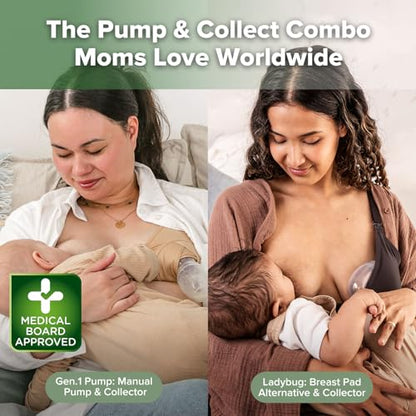 haakaa Manual Breast Pump 4oz/100ml & Ladybug Milk Collector 2.5oz/75ml Set - size: 2 Piece Set