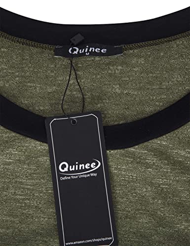 Quinee Womens Short Sleeve Maternity Nursing Tops Raglan Breastfeeding Shirts - color: Green2, size: Medium