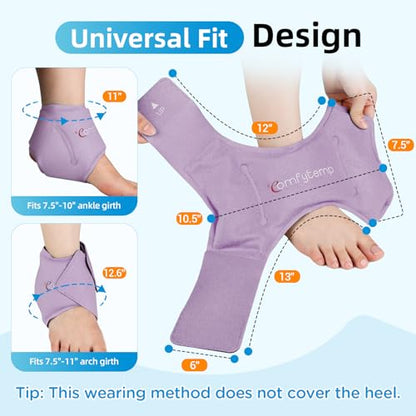 Comfytemp Ankle Ice Pack Wrap for Sprained Ankles, Plantar Fasciitis, 2pcs - color: Purple, size: Standard
