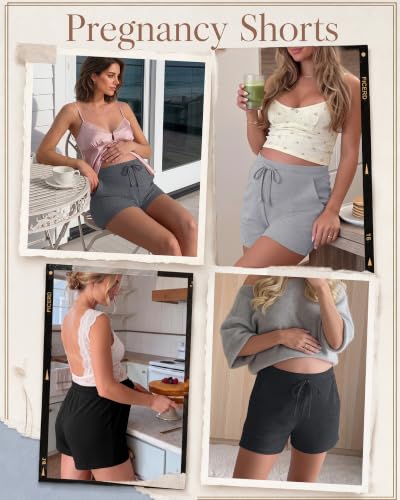 Ficerd 4 Pack Women's Maternity Athletic Shorts - color: Mixed Gray, Gray, Mixed Black, Black, size: XX-Large