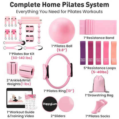 Pilates Kit, Complete Home Pilates Equipment Set with Bar Kit