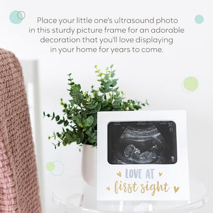Love at First Sight White Sonogram Keepsake Frame - size: One Size, style: Love at First Sight Frame