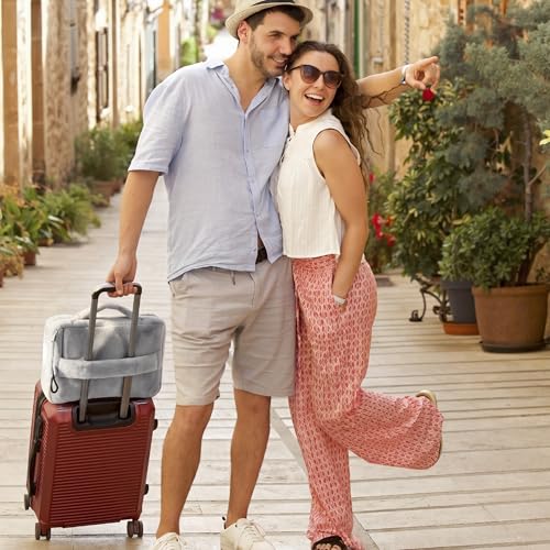 Bedsure Travel Blanket Set with Inflatable Neck Pillow and Eye Mask, Grey - color: Grey