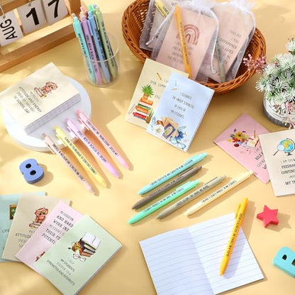 Mooliwe 24 Pcs Affirmation Notebooks Pens Bulk Gifts, Gratitude,Teacher - style: Teacher