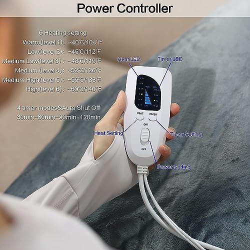 Heating Pad,Electric Heating Pads,Heating Pad for Back,Blue,33x17 Inch - color: Blue, size: 33x17 Inch