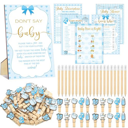 Patelai 321 Pcs Baby Shower Games Supplies, Boy - style: Boy