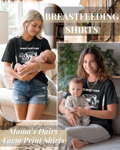 Huukeay Women Nursing Tops for Breastfeeding - color: Black, size: Medium