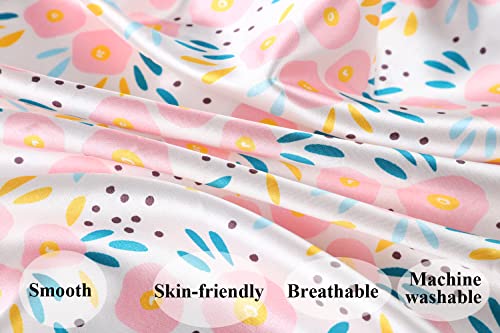 Tcmyyund Satin Nursing Pillow Cover Set 2 Pack Ultra Soft Silk Feeling - color: Floral & Floral