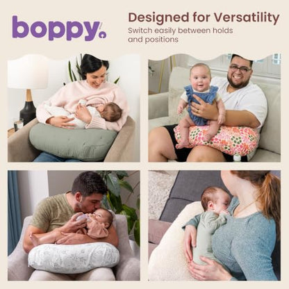Boppy Nursing Pillow, Cotton Muslin Ergonomic Breastfeeding Support Pillow - color: Luxe - Chestnut Muslin