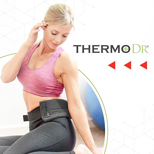 Microwavable Heating Pad for Neck, Back, & Shoulders - Heating Bean Bag Microwavable Pillow w/Elasticated Strap - Wheat & Lavender Aromatherapy Heating Pad Wrap - ThermoDR, Red - size: Scented, style: Red