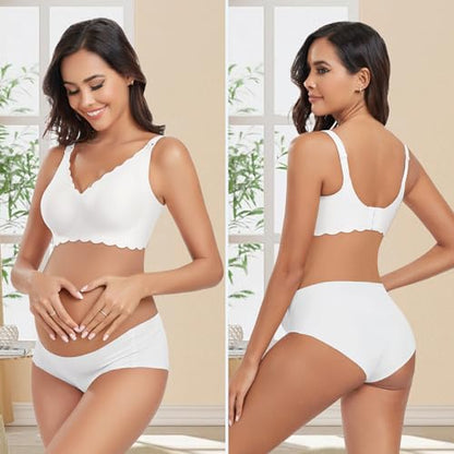 Gailife 3 Pack Nursing Bras for Breastfeeding Seamless Maternity Sleep Bra - color: Black/Grey/White, size: Small