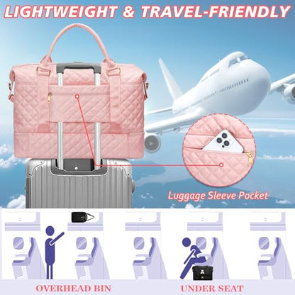 Gift for Teens Personalized Initial Duffle Bag for Girls(Pink,P) - color: Pink, style: P