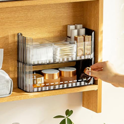 2-Tier Stackable Medicine Cabinet Organizer Shelves, Clear - color: Clear