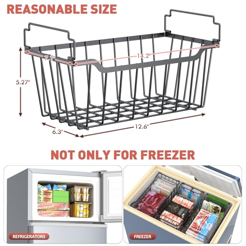 Goovilla Freezer Organizer Bins for 5-7 Cu.FT Chest Freezer, 4 Pack Black - color: Black