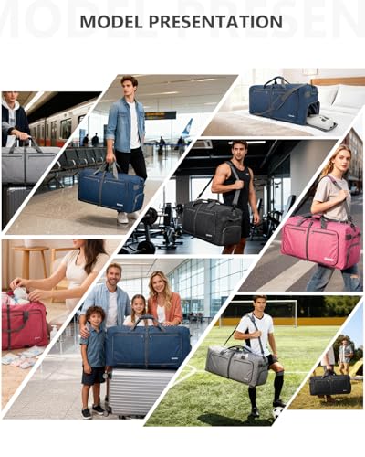 Gonex 150L Foldable Travel Duffle Bag with Shoe Compartment, Lightweight - color: Dark Grey, size: 150L