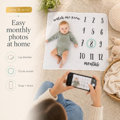 Kate & Milo Monthly Baby Milestone Blanket - color: Milestone Blanket