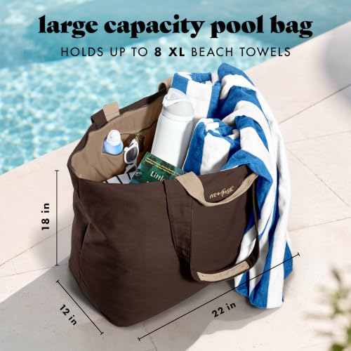 Fit & Fresh All The Things XL Beach Bag for Women, Oversized Travel Tote - color: Chocolate