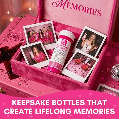 10PK Hangover Recovery Kit Pink Bottles for Bachelorette Party & Girls Trip - size: 10 Pack