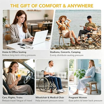 Inflatable Travel Cushion, Airplane Seat Cushion for Long Flights