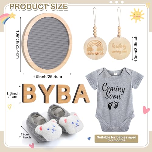 Canlierr 8 Pcs Pregnancy Announcement Felt Letter Board Kit Bodysuit, Gray - color: Grey