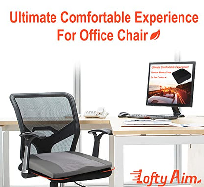 Lofty Aim Car Seat Cushion, Memory Foam Car Seat Cushions for Long Driving - color: Dark Grey