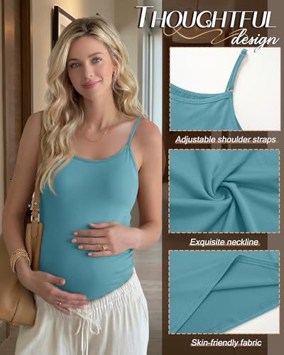 3 Pack Womens Maternity Nursing Camisoles - color: Lake Blue, Purple, Coffee Gray, size: X-Large