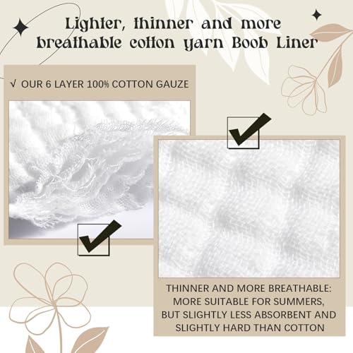 Toulite 10 Pcs 6 Layer Cotton Under Breast Sweat Pads for Women - size: Large