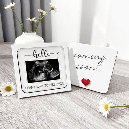 Baby Coming Soon Pregnancy Announcement Ultrasound Frame Keepsake Box Gift - color: white28