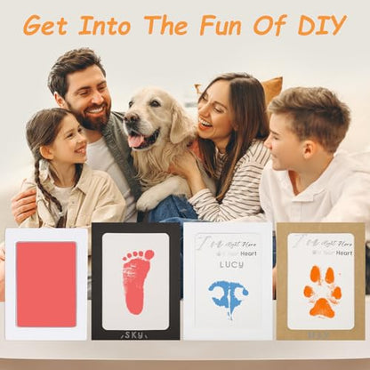 DeerZone Inkless Paw Print Kit,Dog Paw Print Kit,Dog Nose Print - color: Macarons, size: Medium-Large 4 Pack