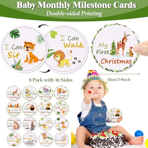 Baby Boy Monthly Milestone Blanket Set 60"x40" Photo Backdrop
