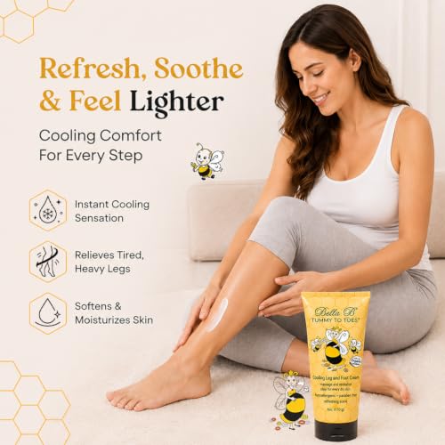 BELLA B Pregnancy Leg And Foot Cream 6 oz - Best Pregnancy Lotion For Feet - Made with Natural Ingredients - Bella B Lotion for Pregnancy Soreness