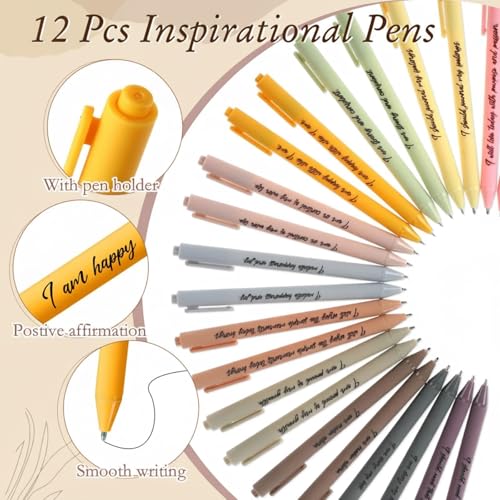 Mooliwe 24 Pcs Affirmation Notebooks Pens Bulk Gifts, Gratitude,Boho - style: Bohemian