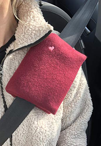 The Breast & Chest Buddy Port Support - Seatbelt Pads for Open Heart Surgery and Mastectomy Recovery - Burgundy
