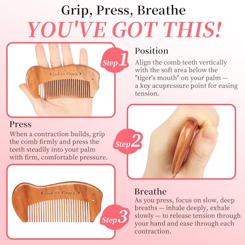Labor Comb for Pregnancy - Wooden Birthing Essential and New Mom Gift - color: 1 Pack-Fish