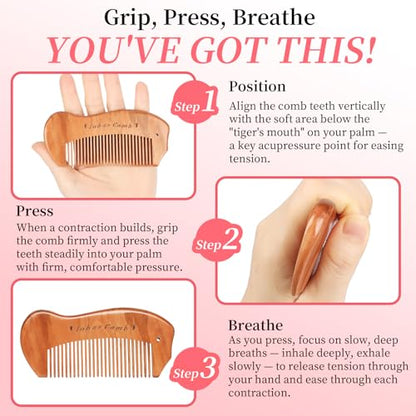 Labor Comb for Pregnancy - Wooden Birthing Essential and New Mom Gift - color: 1 Pack-Fish
