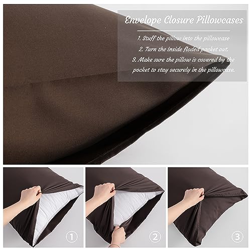 NTBAY Toddler Microfiber Pillowcases, Set of 2, Dark Brown - color: Dark Brown, size: Toddler (14"x20")