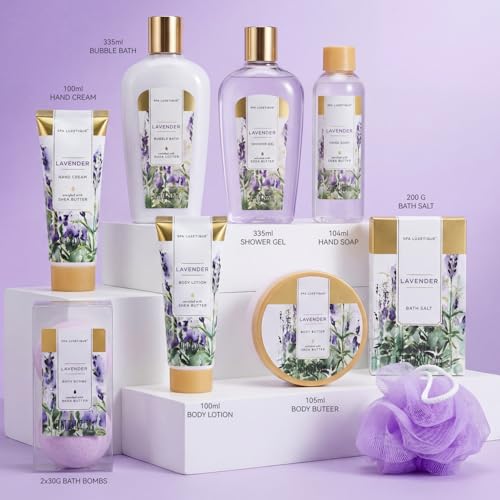 Spa Luxetique Lavender 10pc Gift Baskets Birthday Gifts for Women