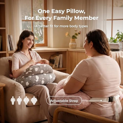Momcozy Original Nursing Pillow for Breastfeeding - Innovative Safety Guard - color: Grey
