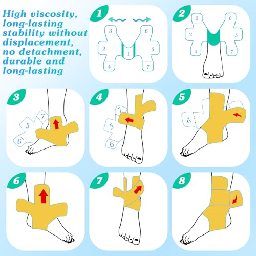 16 Pcs Precut Kinesiology Ankle Tape, Athletic Tape,Beige - color: Beige