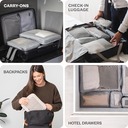 Aerotrunk Compression Packing Cubes for Travel, 2-Pack, Light Grey - color: Light Grey, size: 2-Pack